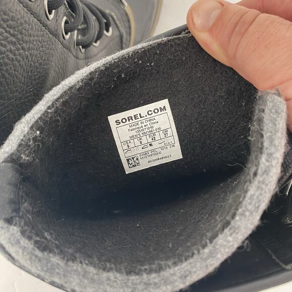 Sorel 1964 Premium Black Leather Boots - Men's Size 9 / EU 42 - Picture 4 of 10